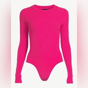 Pink Ribbed Bodysuit